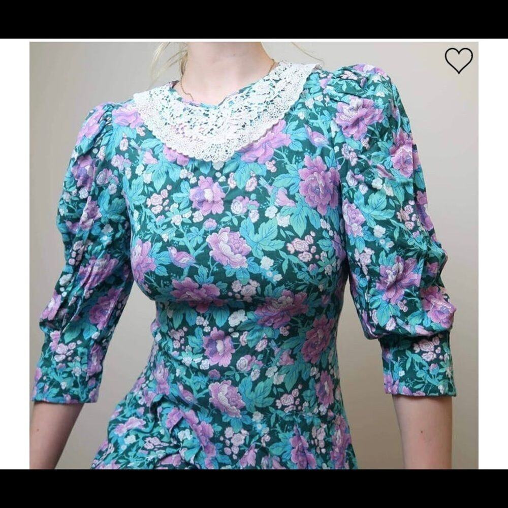JANE SCHAFFHAUSEN MULTI LACE PRINT DRESS  6‎